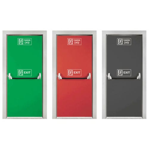 Puerta de acero inoxidable - KAPISAN ENDÜSTRİYEL KAPI SİSTEMLERİ - para interior / automática / ignifugada