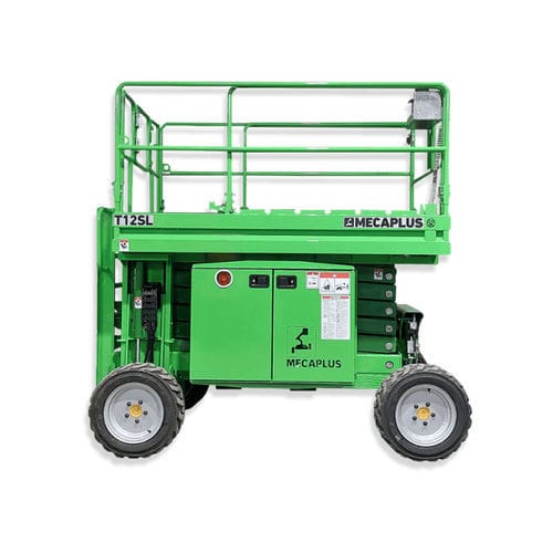 Plataforma elevadora de tijera autonivelante - T12SL - Mecaplus - con ruedas / alimentada por batería / con motor diésel