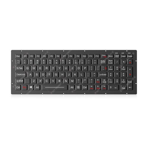 Teclado empotrable - K-TEK-M334KP-FN-BL-IT-ML-DWP - Key Technology Rugged System Limited - de tecla mecánica / 101 teclas / para la industria de transporte