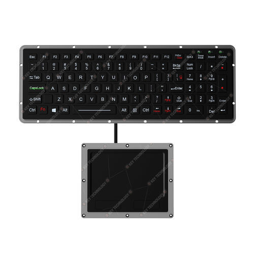 Teclado empotrable - K-TEK-M327KP-FN-BL-NV-151B-DWP+M125TP - Key Technology Rugged System Limited - de tecla mecánica / 101 teclas / con ratón integrado de 2 teclas