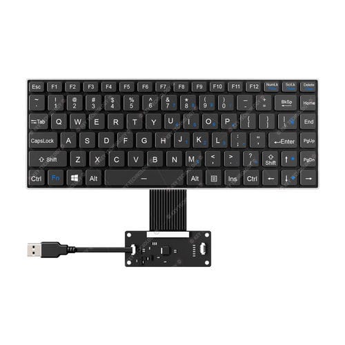 Teclado empotrable - K-TEK-V285-FN-BL-FC-SC-ML-DWP - Key Technology Rugged System Limited - con interruptores de tijera / 86 teclas / para la industria de transporte