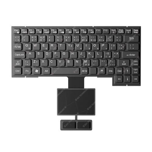 Teclado empotrable - K-TEK-M290-134-FN-BL-FC-KC-DM+TP85-DML+2K - Key Technology Rugged System Limited - contacto carbono / con ratón integrado de 2 teclas / 87 teclas