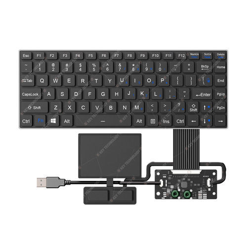 Teclado empotrable - K-TEK-V285-FN-BL-FC-SC-ANA-151B-DWP+TP85+2K - Key Technology Rugged System Limited - con interruptores de tijera / 86 teclas / con ratón integrado de 2 teclas