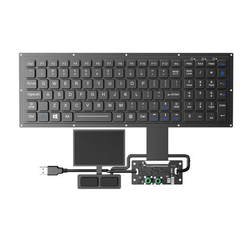Teclado empotrable - K-TEK-M340KP-FN-BL-FC-KC-ANA-151B+TP85+2K - Key Technology Rugged System Limited - contacto carbono / 102 teclas / con alfombrilla táctil