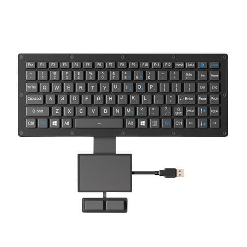Teclado empotrable - K-TEK-V315-FN-BL-FC-PR-AL-DWP+TP85-DML+2K-FC - Key Technology Rugged System Limited - con interruptores de tijera / con ratón integrado de 2 teclas / con tecla Fn