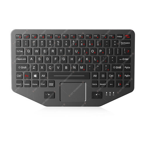 Teclado empotrable - K-TEK-M275TP-FN-BL-ANA-151B-DWP-V02 - Key Technology Rugged System Limited - contacto carbono / con ratón integrado de 2 teclas / 91 teclas