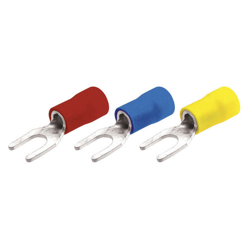 Terminal sin soldadura con horquilla - AK-AK series - SAS - aislado / de PVC / de cobre estañado
