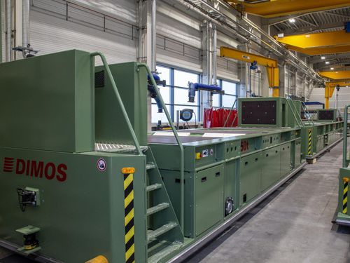 Carro de transferencia sobre railes eléctrico - DIMOS Maschinenbau GmbH - para cargas pesadas