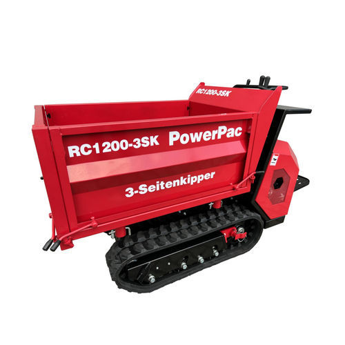 Mini-dúmper con orugas - RC1200-3SK - PowerPac Baumaschinen GmbH - gasolina / de descarga lateral / con volquete de elevación