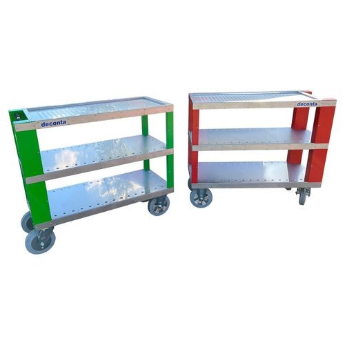 Carro de almacenamiento - deconta GmbH - de aluminio / 3 niveles / de engranaje