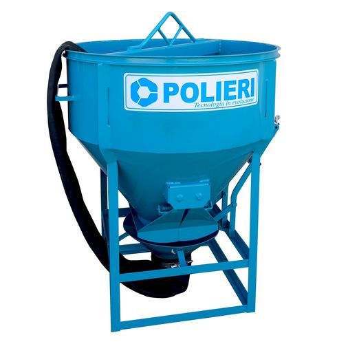 Cubo para hormigón cónico - 500 - Officine Polieri s.r.l. - con tubo de descarga / de descarga central