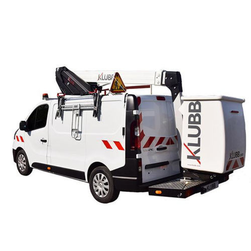 Cesta articulada montada en furgoneta - KL21B - KLUBB - alimentada por batería / de exterior / compacta