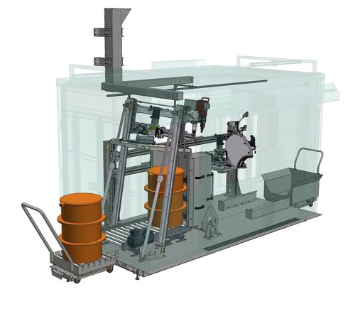 Máquina de desmontaje bidón de desechos radiactivos - BRAUN Rückbautechnologien GmbH