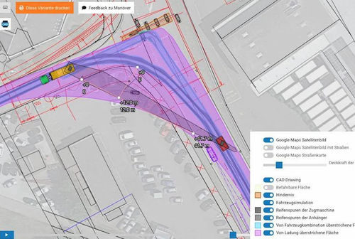 Aplicación móvil de simulación - Swept Paths - CodeSquare GmbH + Co. KG - de CAD / de medición / de planificación