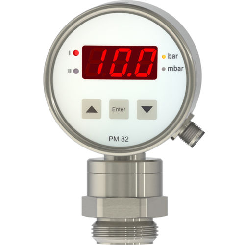 Manómetro con pantalla LED - PM82-3 - Nöding Messtechnik - de acero inoxidable / 4-20 mA / con salida analógica