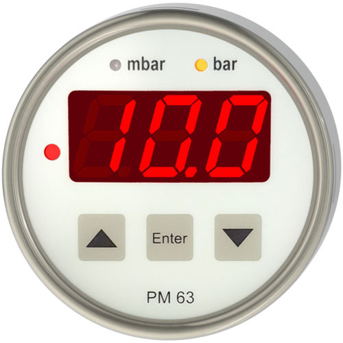 Manómetro con pantalla LED - PM63 - Nöding Messtechnik - de acero inoxidable / 4-20 mA / con salida analógica