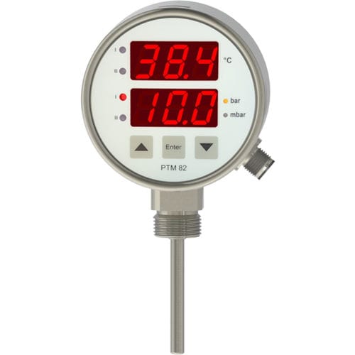 Manómetro con pantalla LED - PTM82 - Nöding Messtechnik - de acero inoxidable / 4-20 mA / con salida analógica