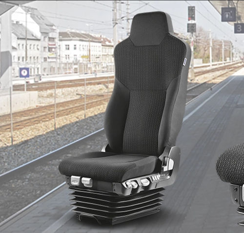 Asiento del maquinista neumática - 6860 / 885 NTS - A. Latusek GmbH - de tejido / negro / ajustable