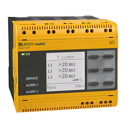 Aparato de control de aislamiento para red AC - ISOMETER® isoNAV685-D-B - BENDER GmbH & Co KG - Modbus