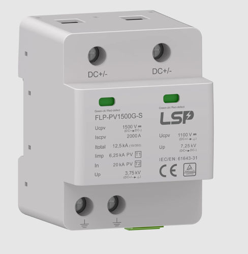 Protector de sobretensión tipo 1 + 2 - FLP-PVG series - LSP - con descarga de gas / con varistor / DC