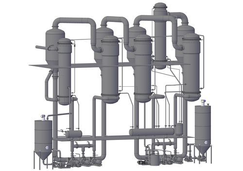 Evaporador de circulación forzada - TC-MES-DDGS - Teplocom Ltd. - de vacío / de película cayente / de proceso
