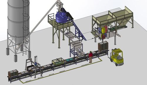 Línea de producción para productos de hormigón - Rometa S.A. - para obra de construcción