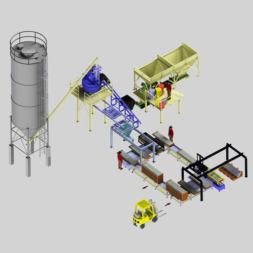 Línea de producción para productos de hormigón - Rometa S.A. - automática / para obra de construcción