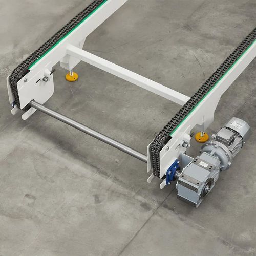 Transportador con cadena - rails - horizontal / de transporte / de manipulación