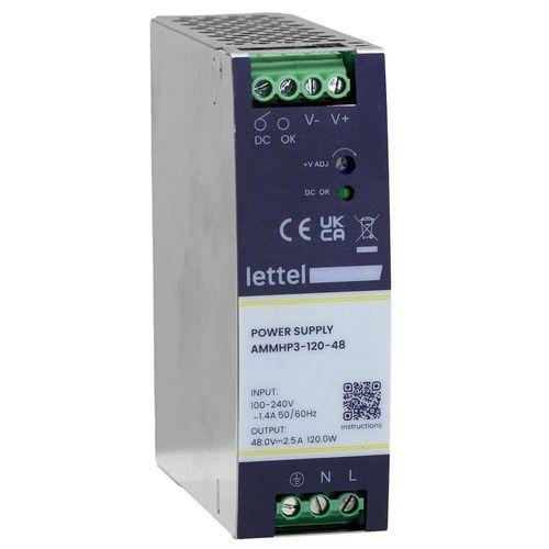 Alimentación eléctrica en riel DIN - AMMHP3 series - Lettel - AC/DC / estabilizada / conmutada