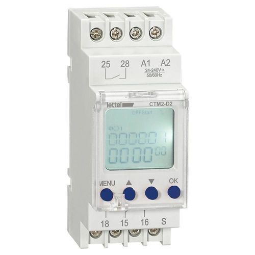 Temporizador digital - CTM2-D series - Lettel - multifunción / en riel DIN / con doble display
