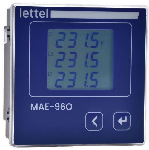 Voltímetro LCD - MAE-96O - Lettel - montado en panel / monofásico / compacto