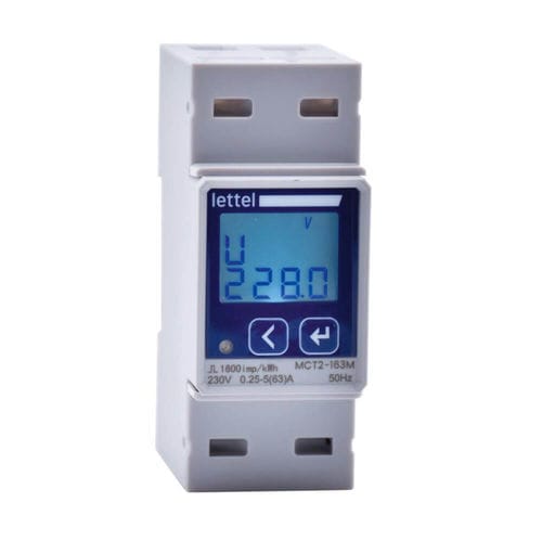 Contador de energía eléctrica monofásico - MCT2-1100 - Lettel - en riel DIN / digital / 60 Hz