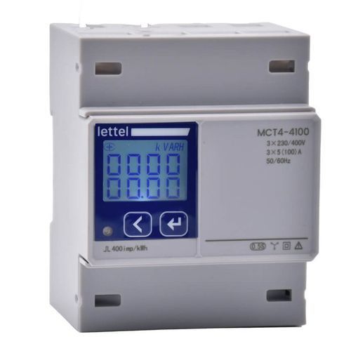 Contador de energía eléctrica trifásico - MCT4-x100 series - Lettel - en riel DIN / Modbus RTU / con registrador de datos