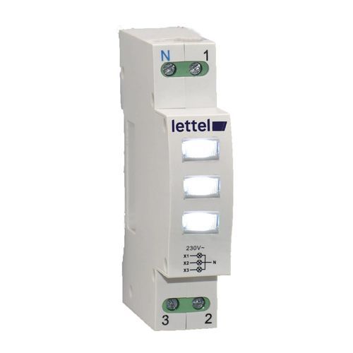 Indicador luminoso LED - SVM3-WWW-230 - Lettel - en riel DIN / de tensión trifásica