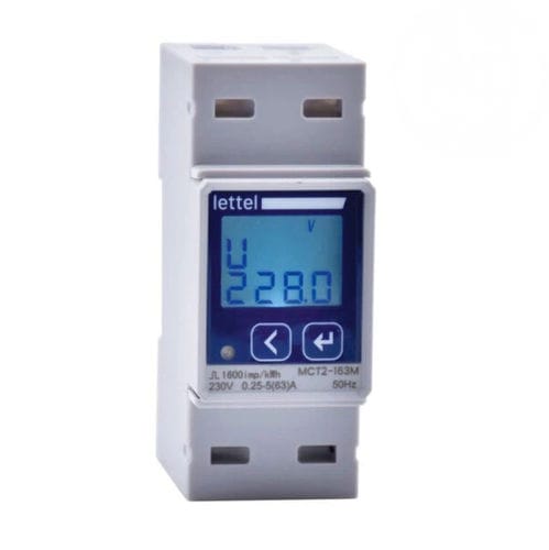 Contador de energía eléctrica monofásico - MCT2-163M - Lettel - en riel DIN / salida de impulsos / Modbus RTU