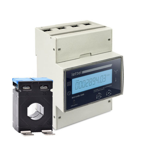 Contador de energía eléctrica trifásico - MCX4B-30XCT - Lettel - monofásico / en riel DIN / salida de impulsos