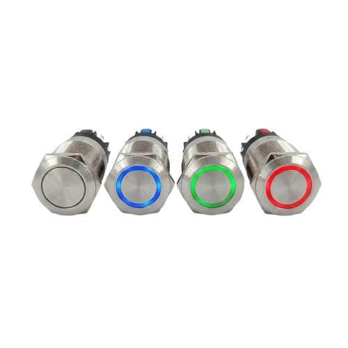 Botón pulsador IP65 - CBP22D-1A series - Lettel - 1NA/NC / montado en panel / con luz LED