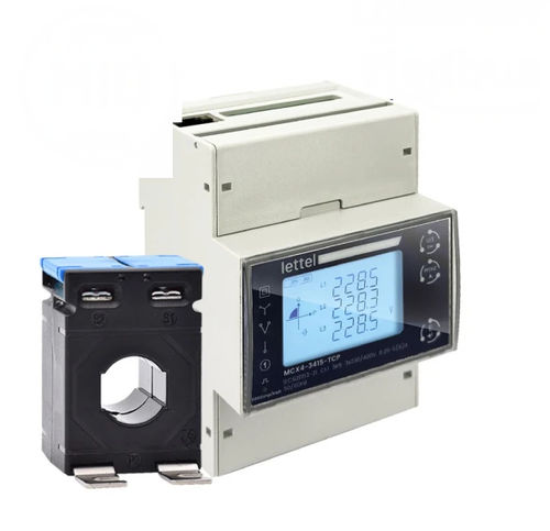 Contador de energía eléctrica trifásico - MCX4-34XCT series - Lettel - en riel DIN / inteligente / multiprecio
