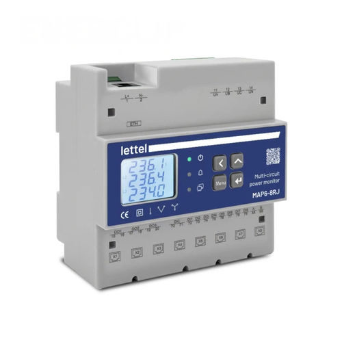 Contador de energía eléctrica monofásico - MAP6-8RJ series - Lettel - trifásico / en riel DIN / con pantalla LCD