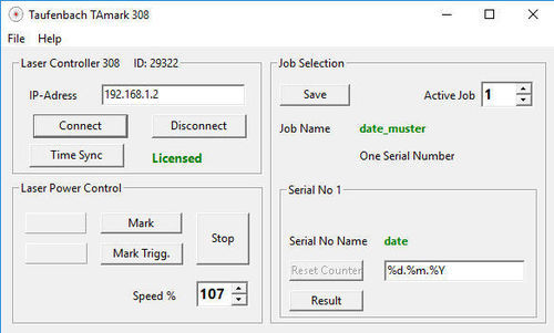 Software de mando - TAmark308 - Taufenbach GmbH - de visualización de datos / de recuento / para marcado