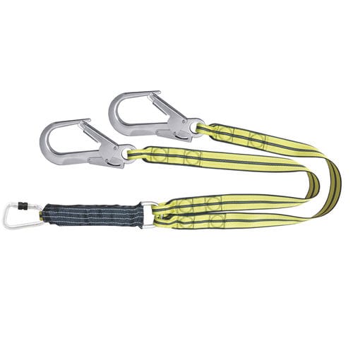 Cabo de anclaje anticaída con cinta - FA3040315 - Kratos safety - doble / EN 355 / con absorbedor
