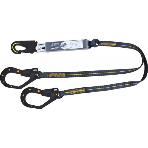 Cabo de anclaje anticaída con cinta - FA3040515 - Kratos safety - doble / ajustable / EN 355