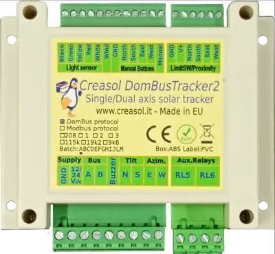 Controlador programable de automatización en riel DIN - DomBusTracker2 - Creasol - con E/S integradas / entradas / entradas analógicas