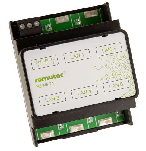 Conmutador Ethernet no administrable - RSW5.24 - Romutec Steuer- u. Regelsysteme GmbH - 5 puertos / en riel DIN