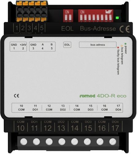 Módulo de salida digital - romod 4DO-R eco - Romutec Steuer- u. Regelsysteme GmbH - Modbus RTU / RS485 / 4 S