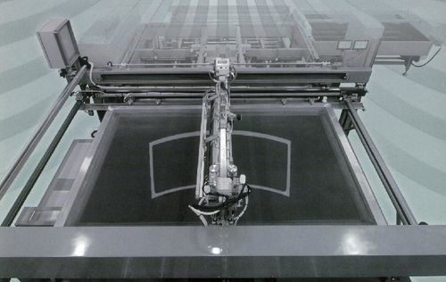 Máquina de serigrafia automática - NAKASAKU Co., Ltd. - multicolor / para la industria del vidrio / de alta precisión