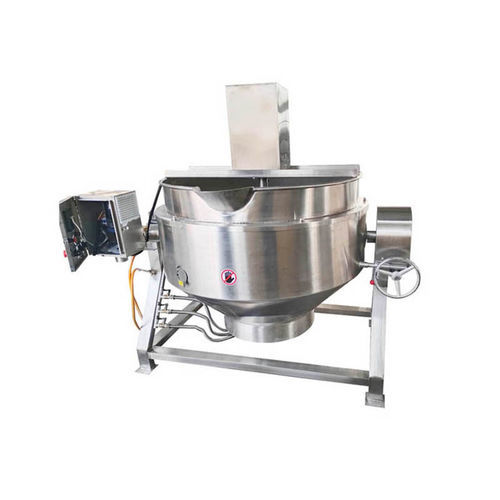 Cocedor industrial de doble vaina - QJC series - Zhucheng Jiapin Food Machinery Co., Ltd. - de gas / batch / con descarga por inclinación