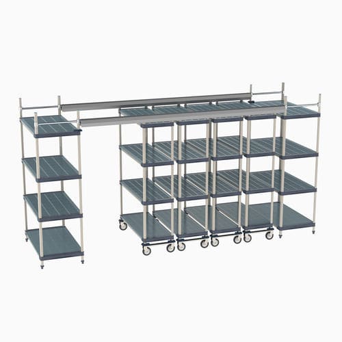 Sistema de estanterías para depósito de almacenamiento - Top-Track - METRO - con tablas / dinámico / móvil