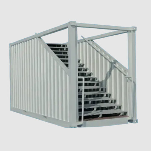 Escalera fija en contenedor - Kubéko - recta / metálica / móvil