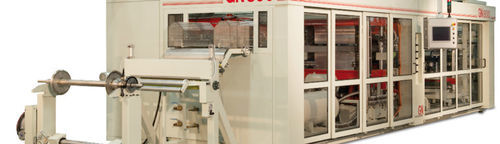 Máquina de termoformado, corte y apilado para placa de plástico - POLYFORM 80 - Agripak srl - de film plástico / de ABS / PP